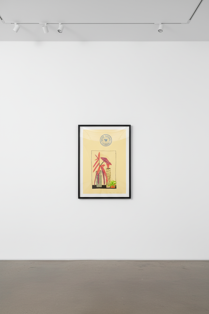 Jonas Wood - Notepad Doodle III (State 2), 2018, Color lithograph on white Rives paper