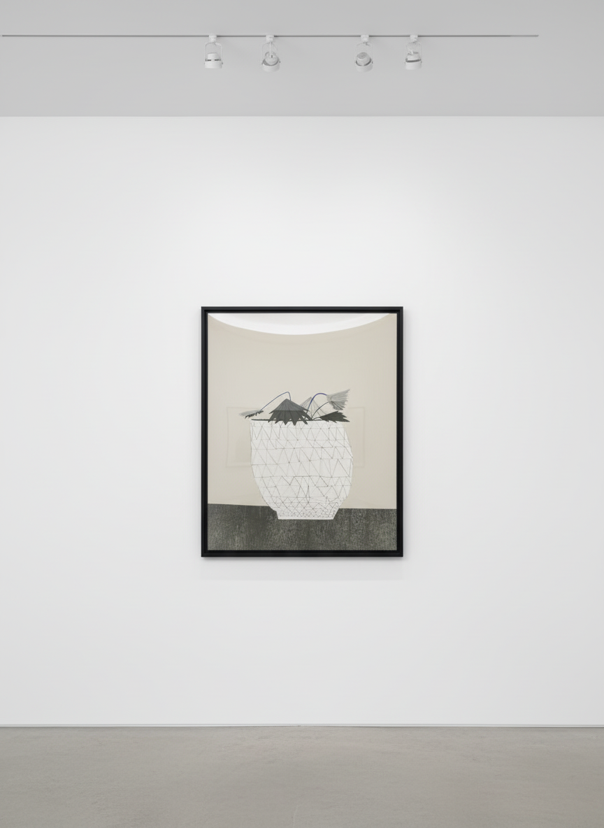 Jonas Wood - Untitled (Basketball), 2015, Felt tip marker on paper