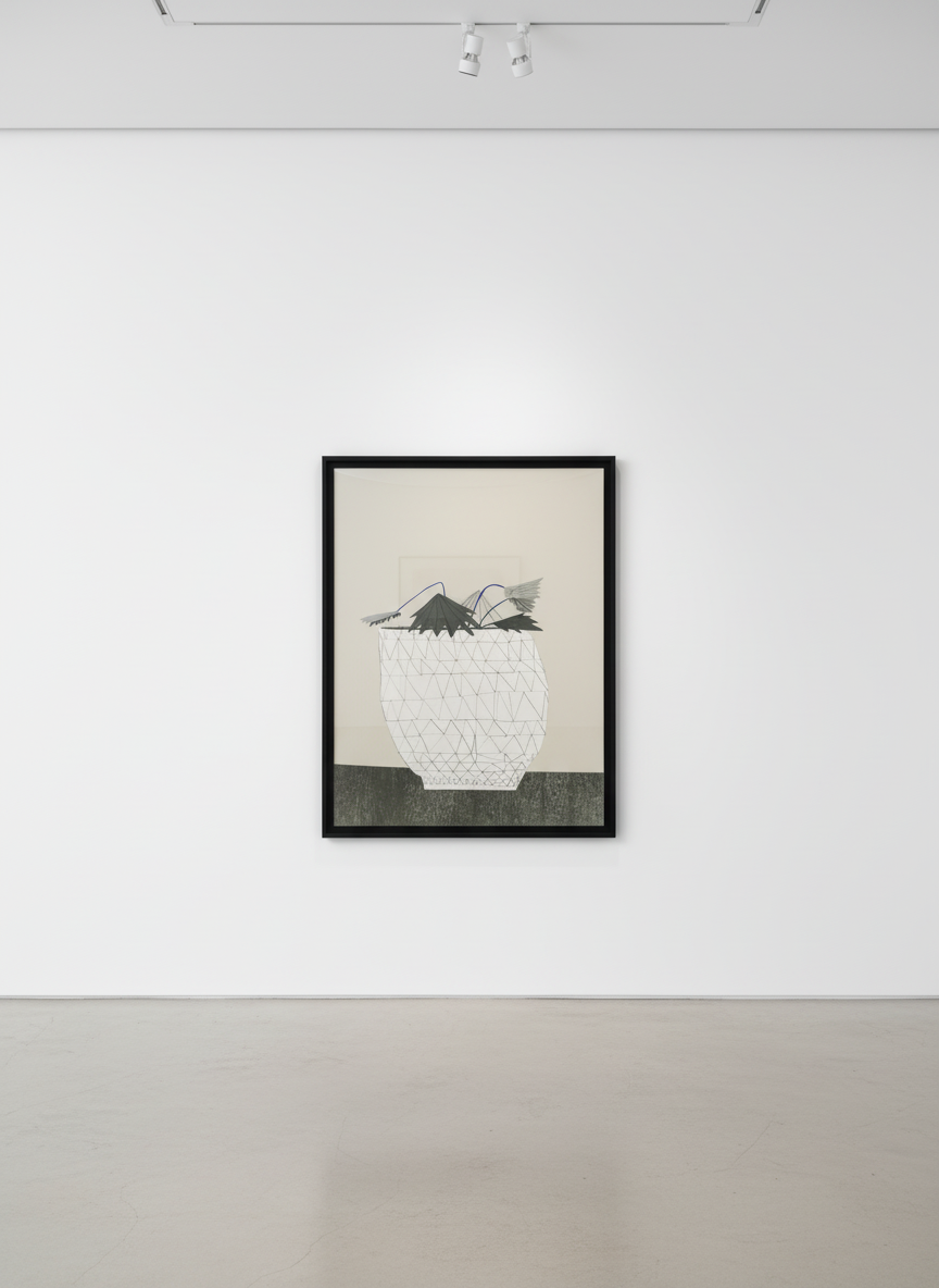 Jonas Wood - Untitled (black and grey), 2009, Oil and acrylic on linen