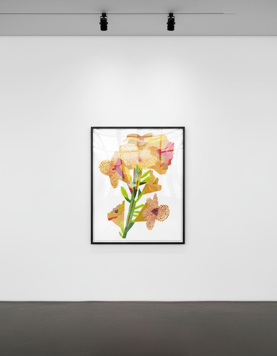 Jonas Wood - Yellow Flower, 2022, 27 colour screenprint on 410gsm Somerset tub sized Satin Enhanced White paper