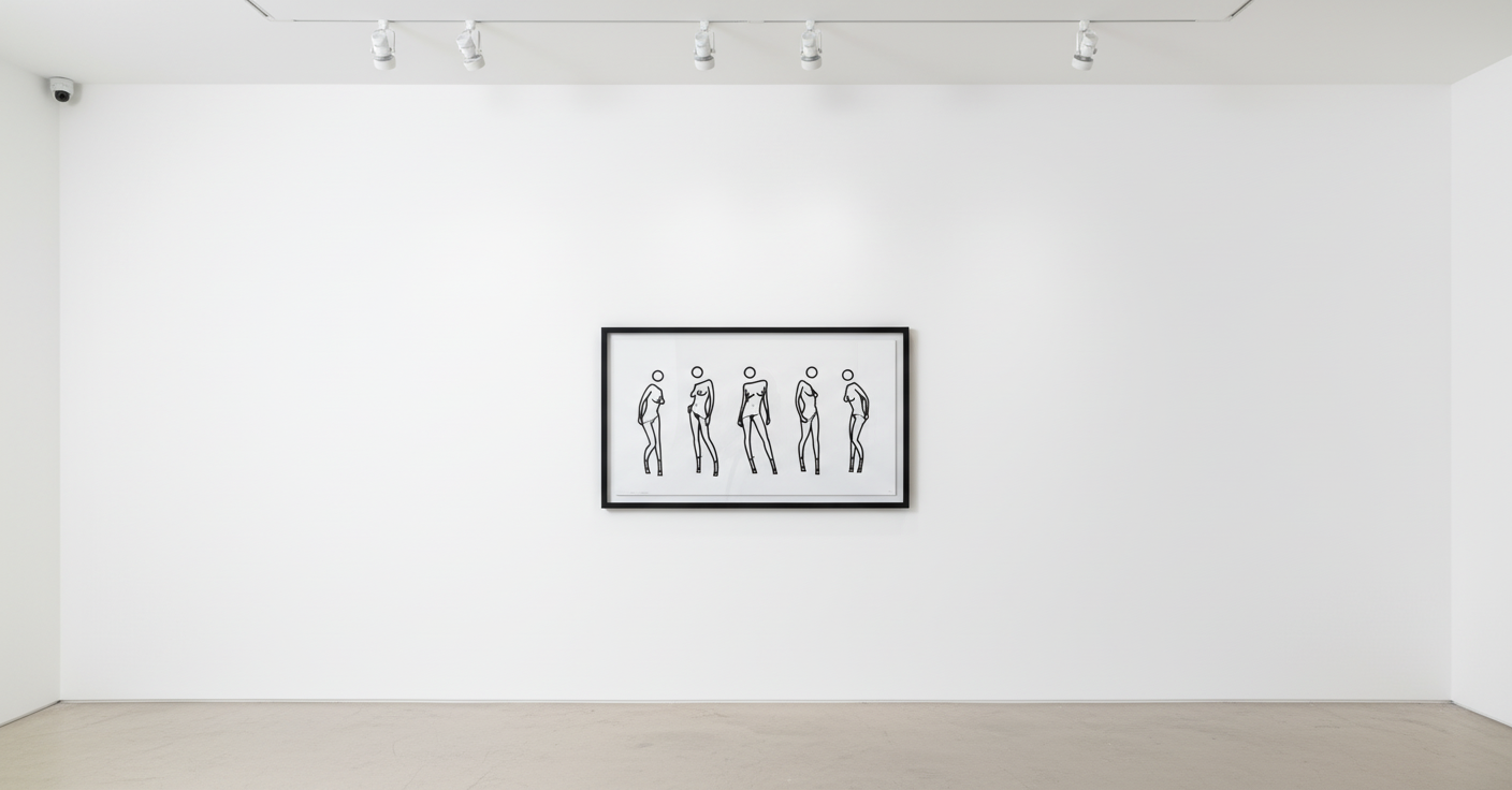 Julian Opie - Bijou Gets Undressed 4, 2004, Screenprint, on Fedrigoni Sirio paper, with full margins.