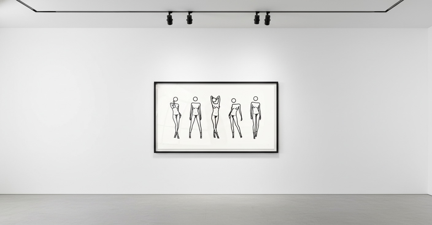 Julian Opie - Bijou Gets Undressed 5, 2004, Screenprint, on Fedrigoni Sirio paper, with full margins.