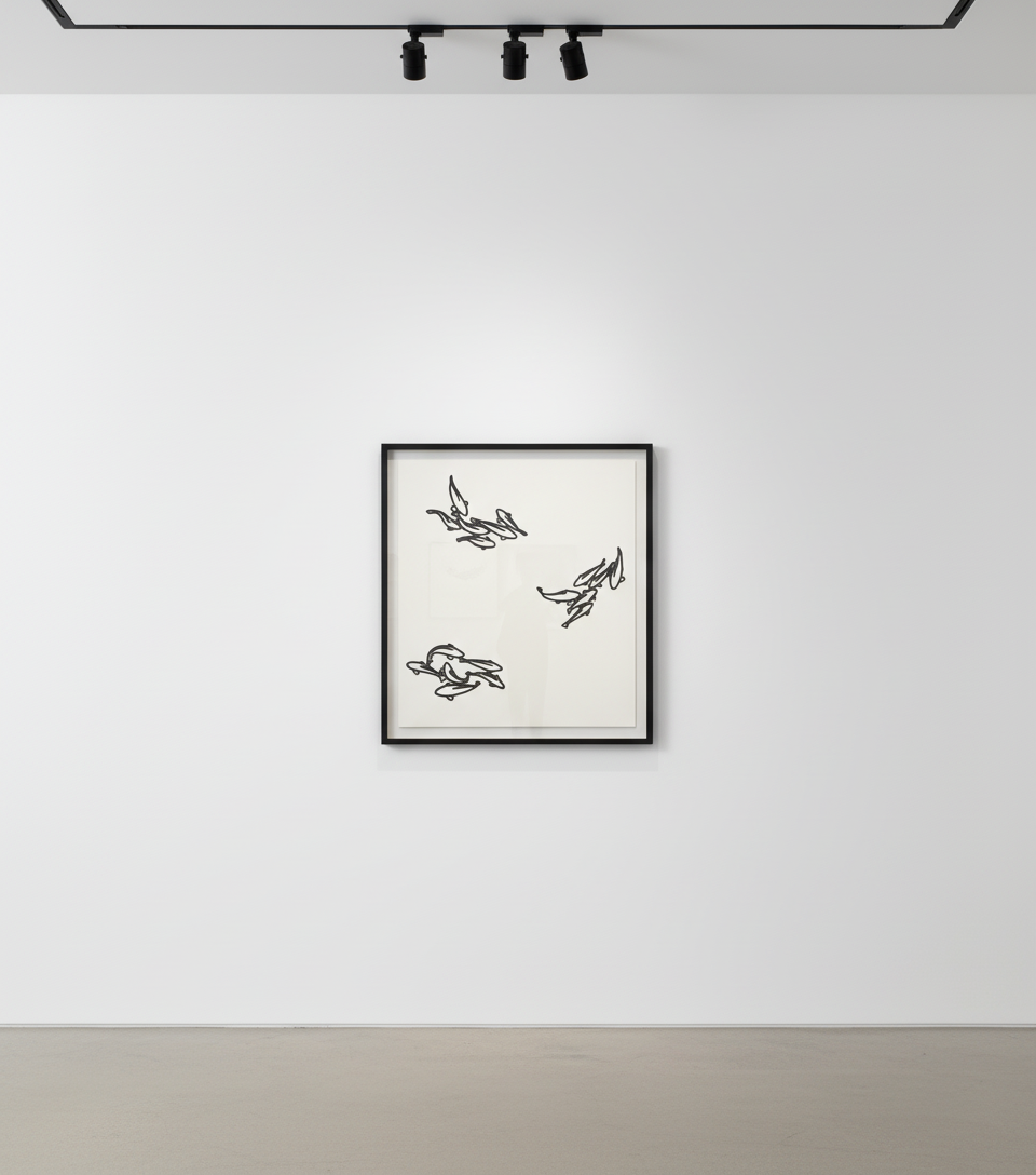 Julian Opie - Carp 2 , Carp 1 , Carp 3 , from Nature Set, Powder coated aluminum wall reliefs in satin black