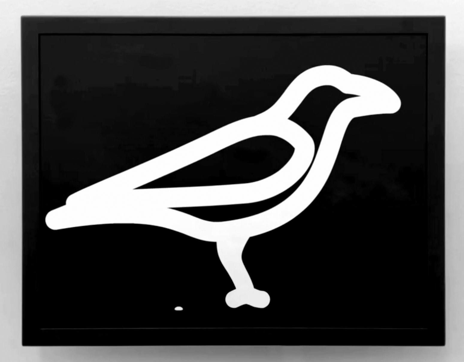 Julian Opie - Crow Excreting, 2018, Continuous computer animation on 15" LCD screen