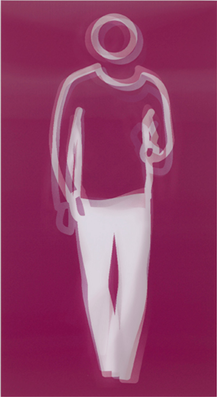 Julian Opie - Dance 4, 2023, Lenticular acrylic panel, mounted onto white acrylic