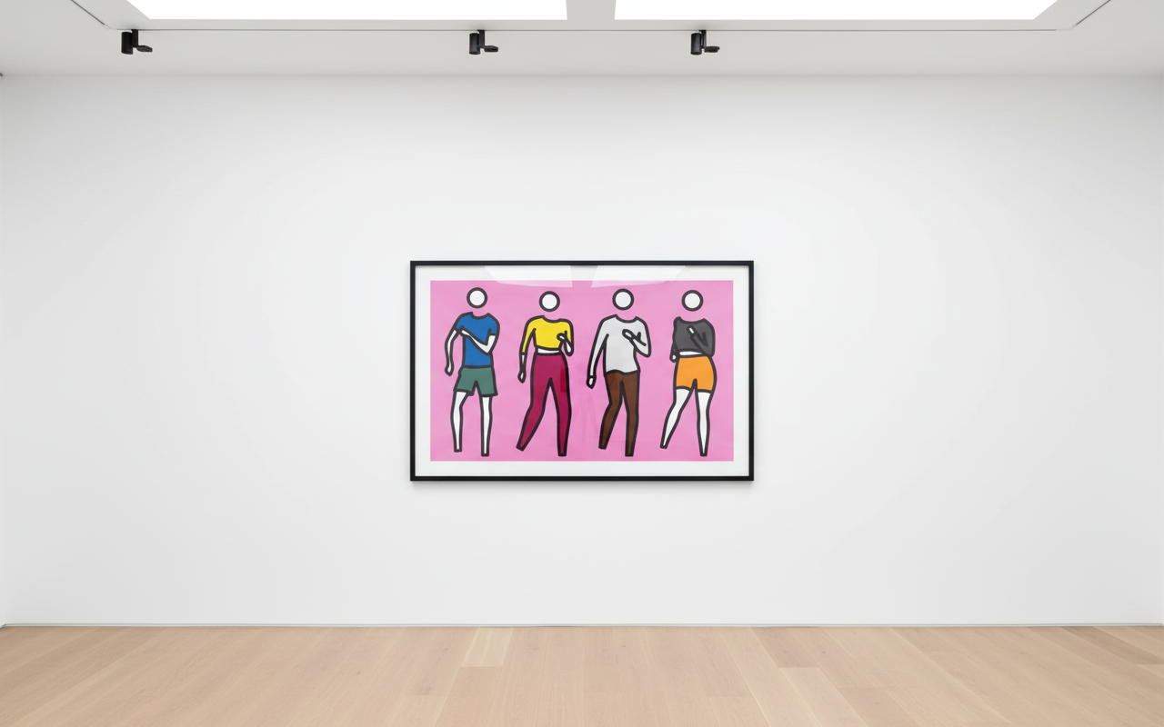 Julian Opie - Dance Synched 1, 2024, Screen print in 12 colours on archival museum board