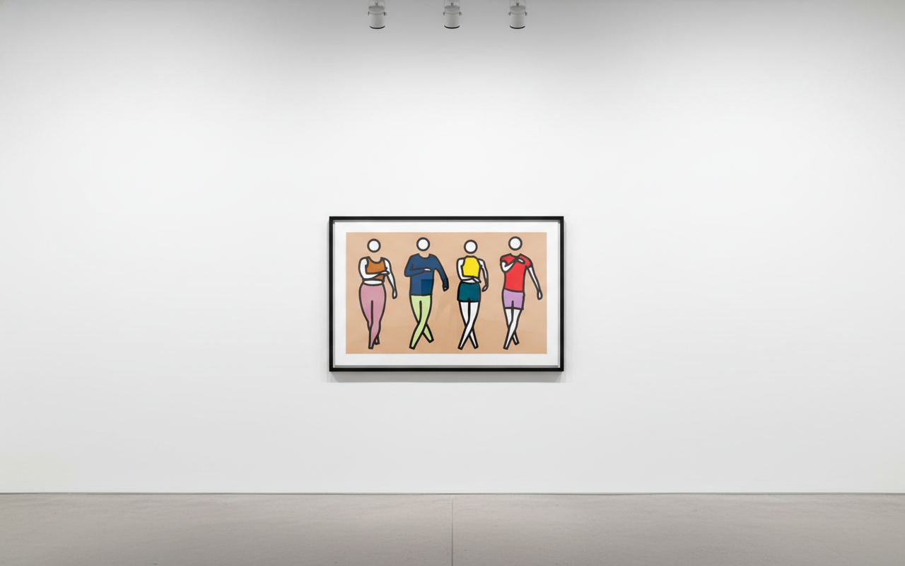 Julian Opie - Dance Synched 4, 2024, Screen print in 12 colours on archival museum board