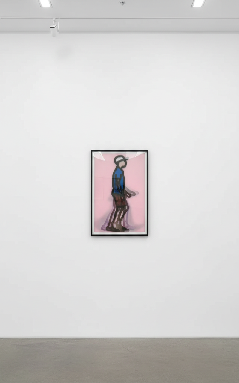 Julian Opie - Keyush, 2025, Lenticular acrylic panel in a brushed aluminum frame specified by the artist