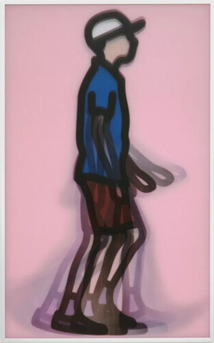 Julian Opie - Keyush, 2025, Lenticular acrylic panel in a brushed aluminum frame specified by the artist