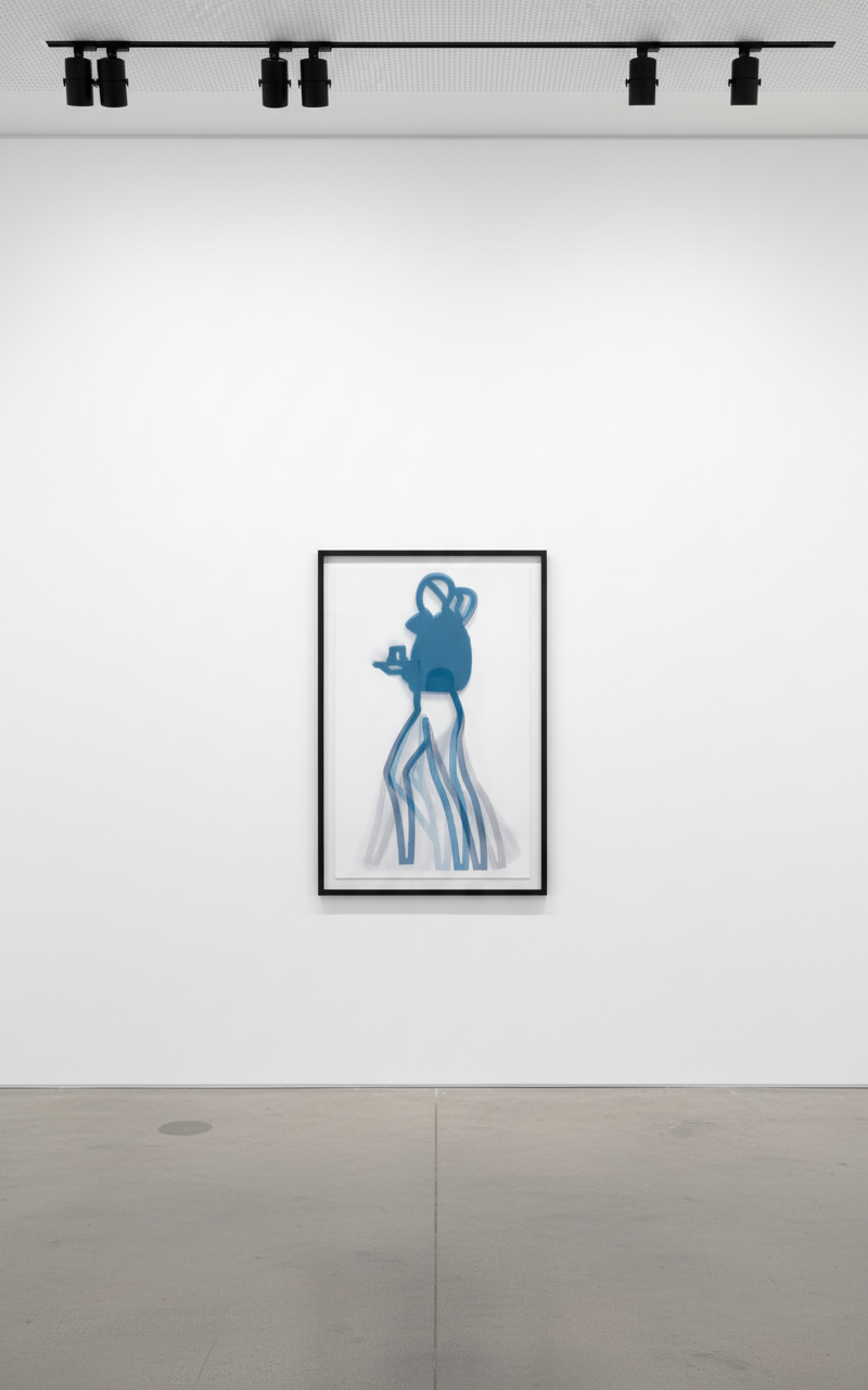 Julian Opie - Old Street Walkers: Coffee, 2022, Lenticular acrylic panel mounted onto white acrylic