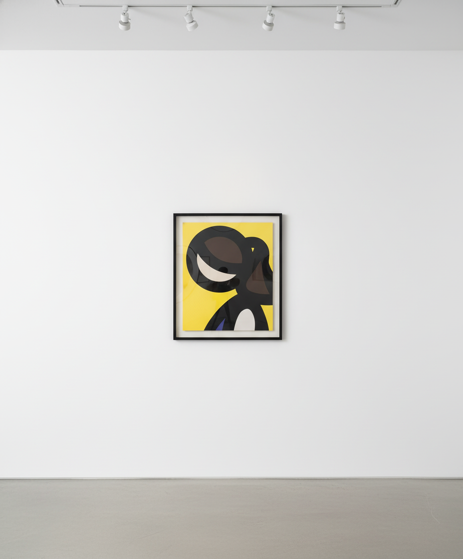 Julian Opie - Paper Head 5, 2019, Screen prints with inkjet and collage on Canson Conservation
 Board , presented in a spr...
