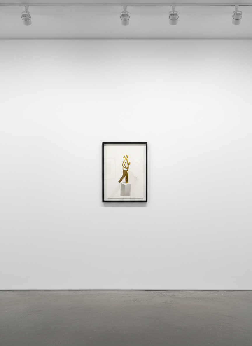 Julian Opie - Paul (Running People), 2020, Anodized aluminum on corian base