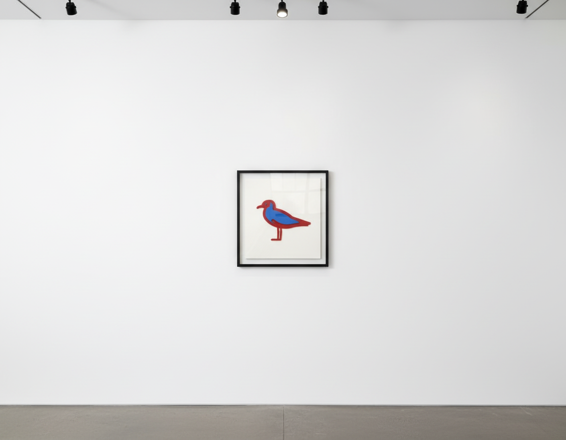 Julian Opie - Small Birds Black Headed Gull, 2020, Wall mounted acrylic relief