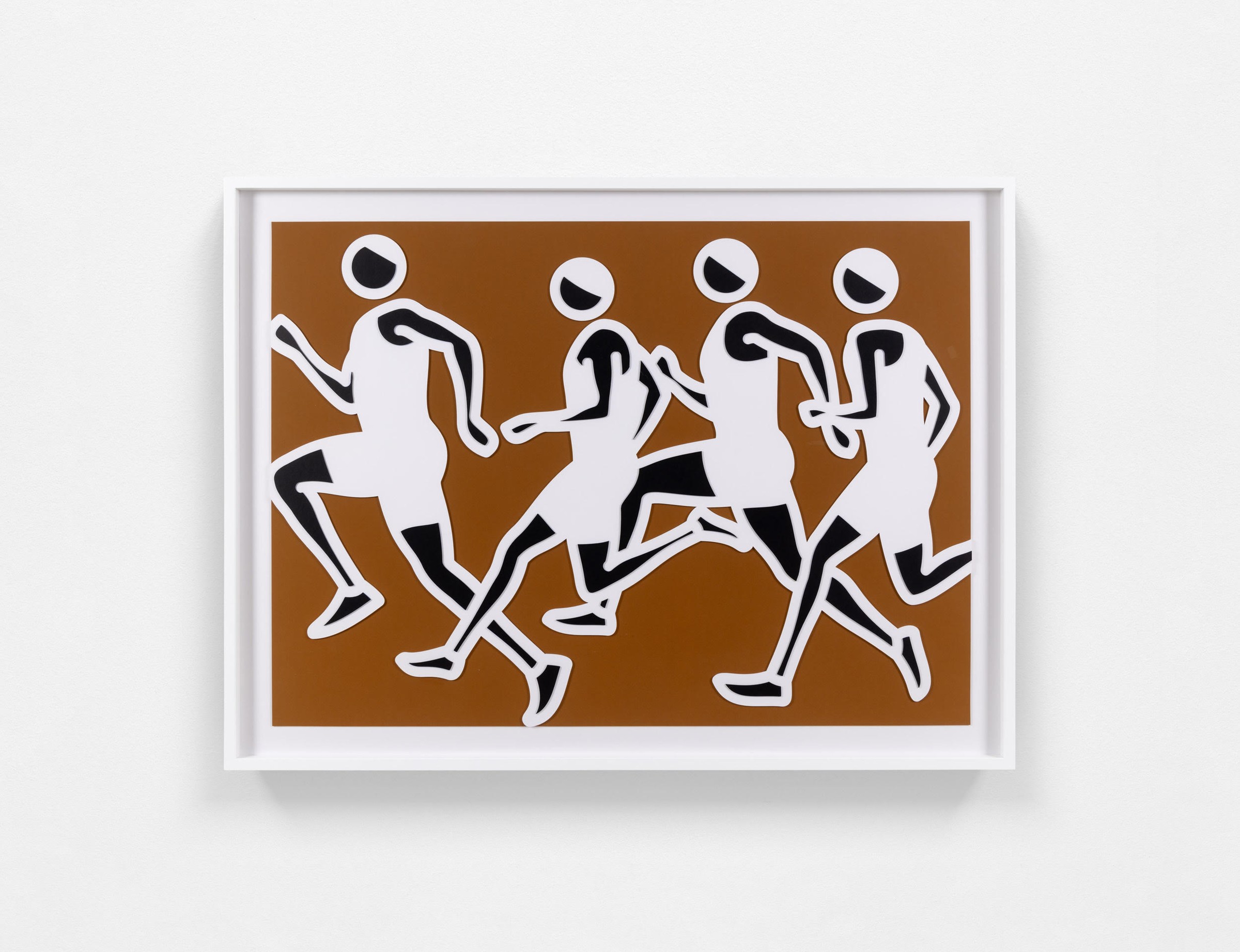 Julian Opie - Sprinters, Paris, (Men), 2024, Laser cut museum board relief