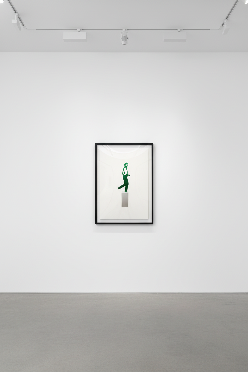 Julian Opie - Tim (Running People), 2020, Anodized aluminum on corian base