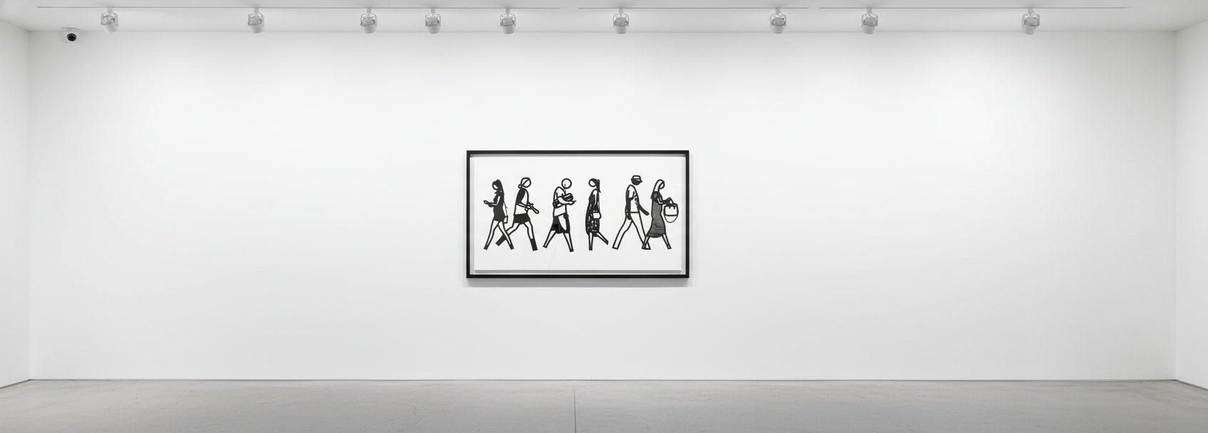 Julian Opie - Walking In Melbourne 9, 2018, Silkscreen on painted wooden board