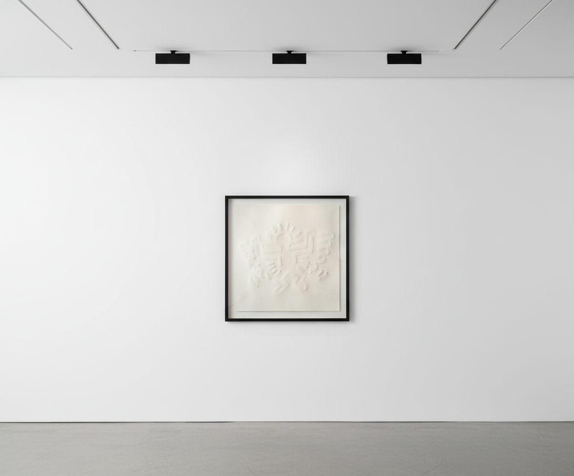 Keith Haring - Angel, from White Icons (Littmann PP. 173), 1990, Embossing