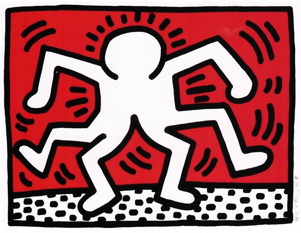 Keith Haring - Doubleman, 1986, Portfolio of 5 Artists in Support of Bill T. Jones/Arnie Zane & Company 
Lithograph