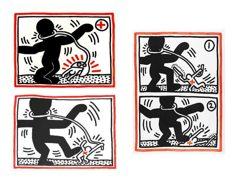 Keith Haring - Untitled 1 - 3 (Free South Africa) (Littmann PP. 42-43), 1985, The complete set of three lithographs