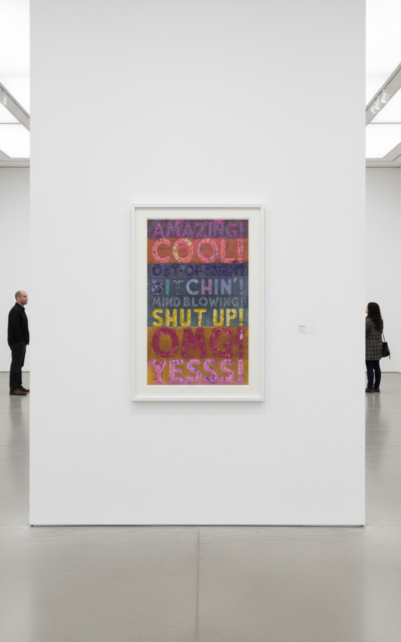 Mel Bochner - Amazing, 2013, Silkscreen with color shifting inks on Lanaquarelle Satin paper