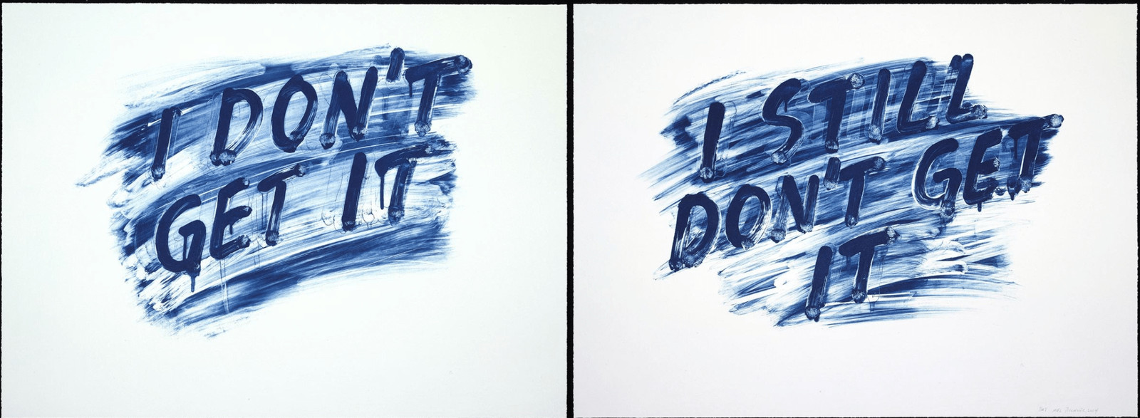 Mel Bochner - I Don't Get It / I Still Don't Get It, 2014, Etching with aquatint in two parts