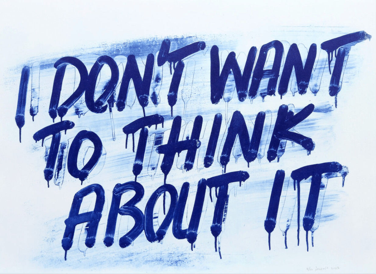 Mel Bochner - I Don't Want To Think About It, 2023, Etching with aquatint