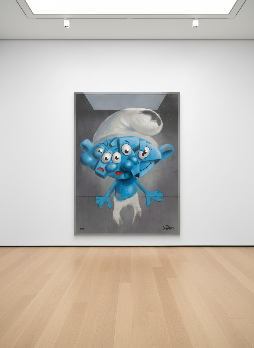 Mr Pinkbrush - Blue Dwarf, 2026, Oil painting on canvas 