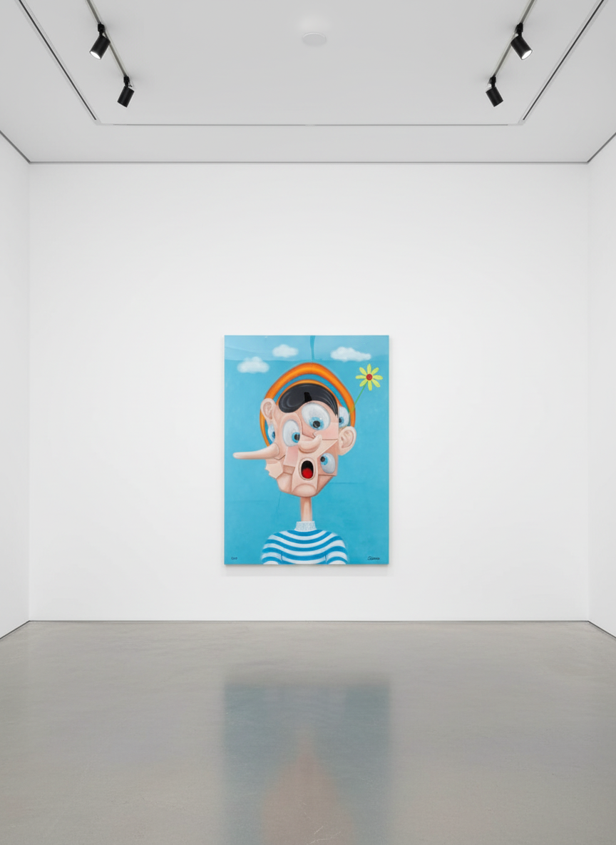 Mr Pinkbrush - Pinocchio, 2025 , Oil painting on a canvas 
