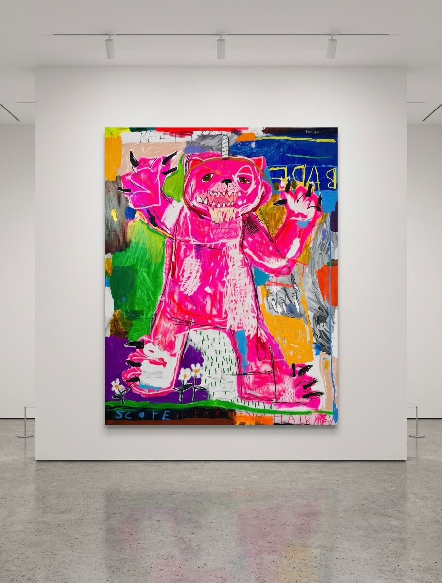 Nathan Paddison - Bare, 2026, Oil stick matte vinyl acrylic spray paint charcoal and pencil on canvas