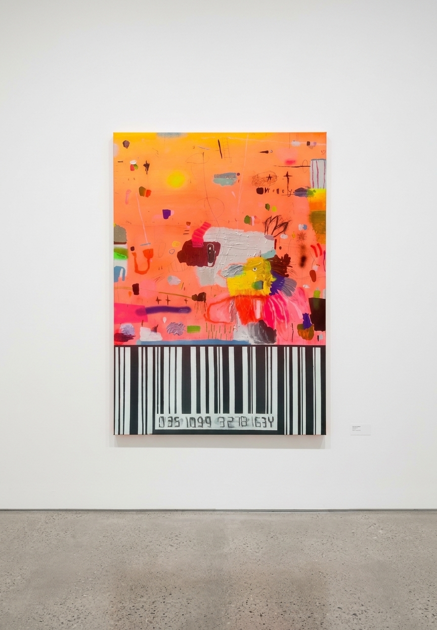 Nathan Paddison - I Got Receipts, 2026, Oil stick spray paint acrylic, charcoal, pencil marker and oil pastel on canvas