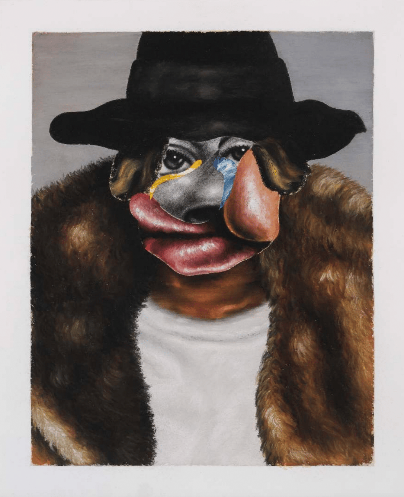 Nathaniel Mary Quinn - Brim, 2021, Black charcoal, gouache, soft pastel on Coventry, Vellum Paper