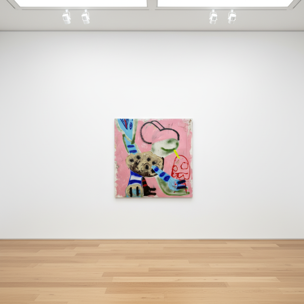 Niall Strachan - A Balanced Lifestyle Is Essential, 2026, Oil stick, acrylic, spray paint on canvas 