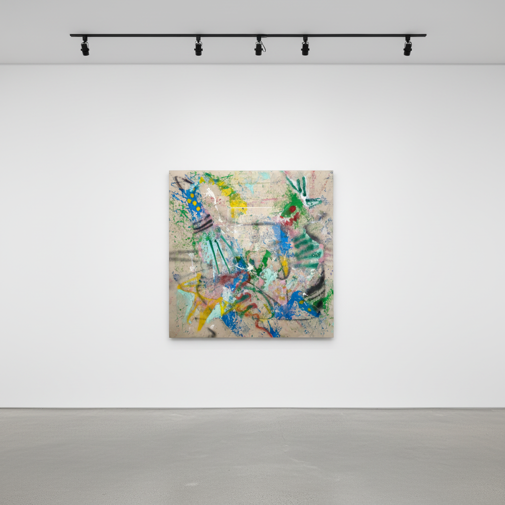 Niall Strachan - How Long Have You Known?, 2026, Oil stick, acrylic, spray paint on canvas 