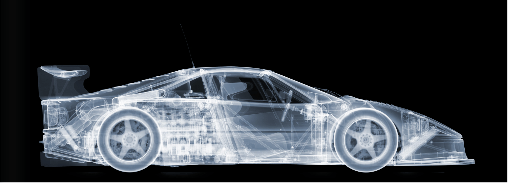 Nick Veasey - 1988 Ferrari F40 GTE, Framed Chromaluxe
