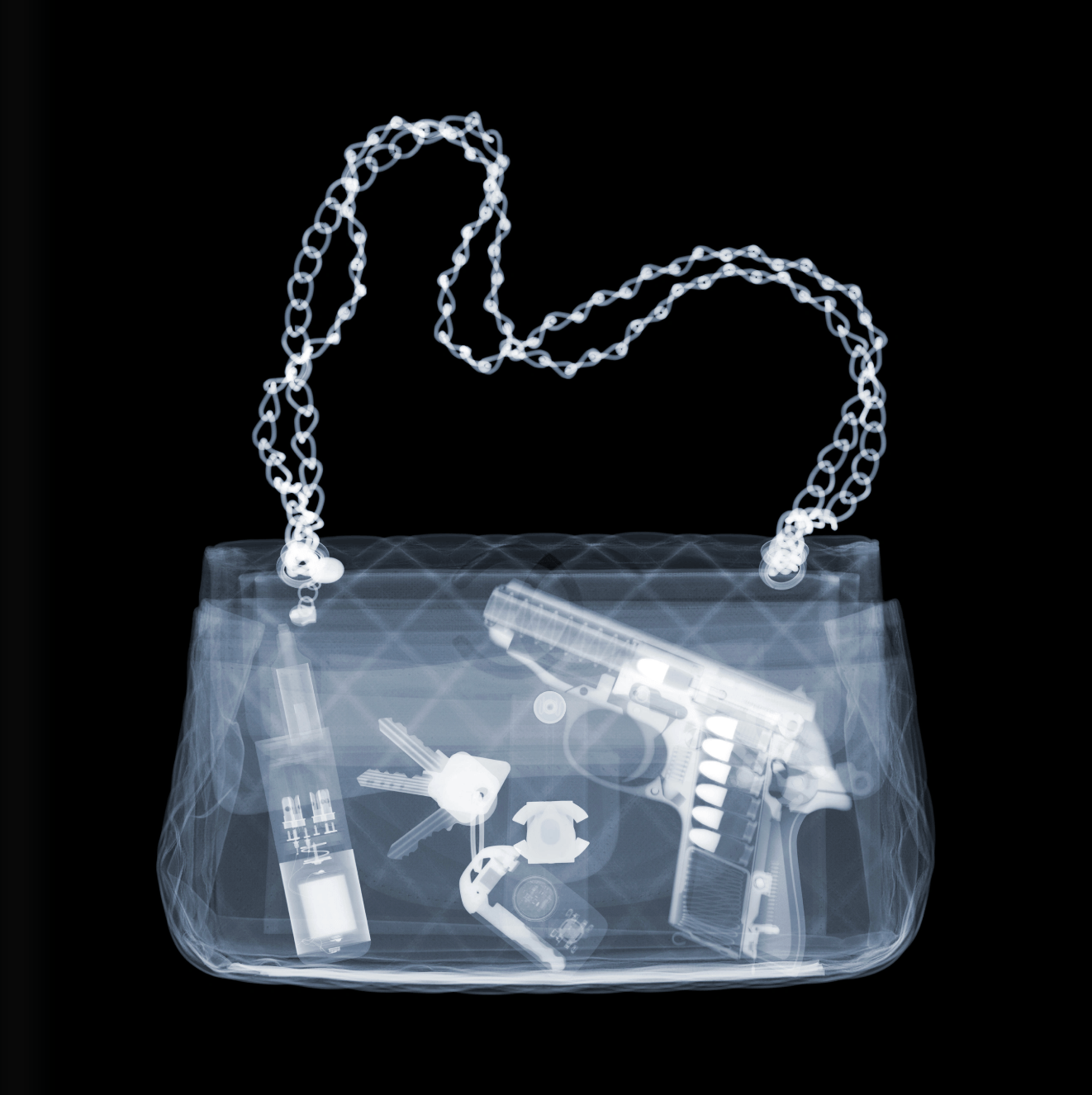Nick Veasey - Don't Mess With The Ms, 2025, Framed Chromaluxe