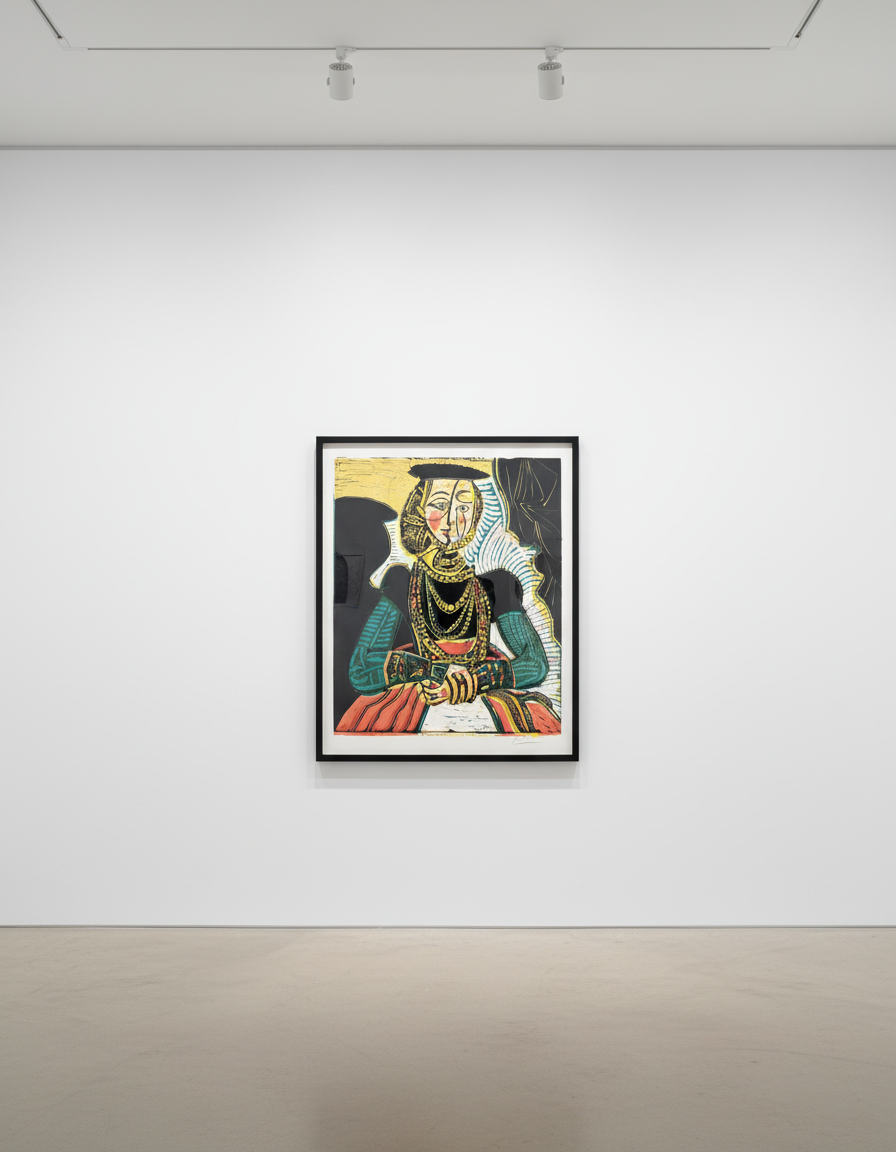 Pablo Picasso - Buste de Femme d'après Cranach le Jeune, (Bloch 859), 1958, Linocut on Arches Paper
Signed and numbered