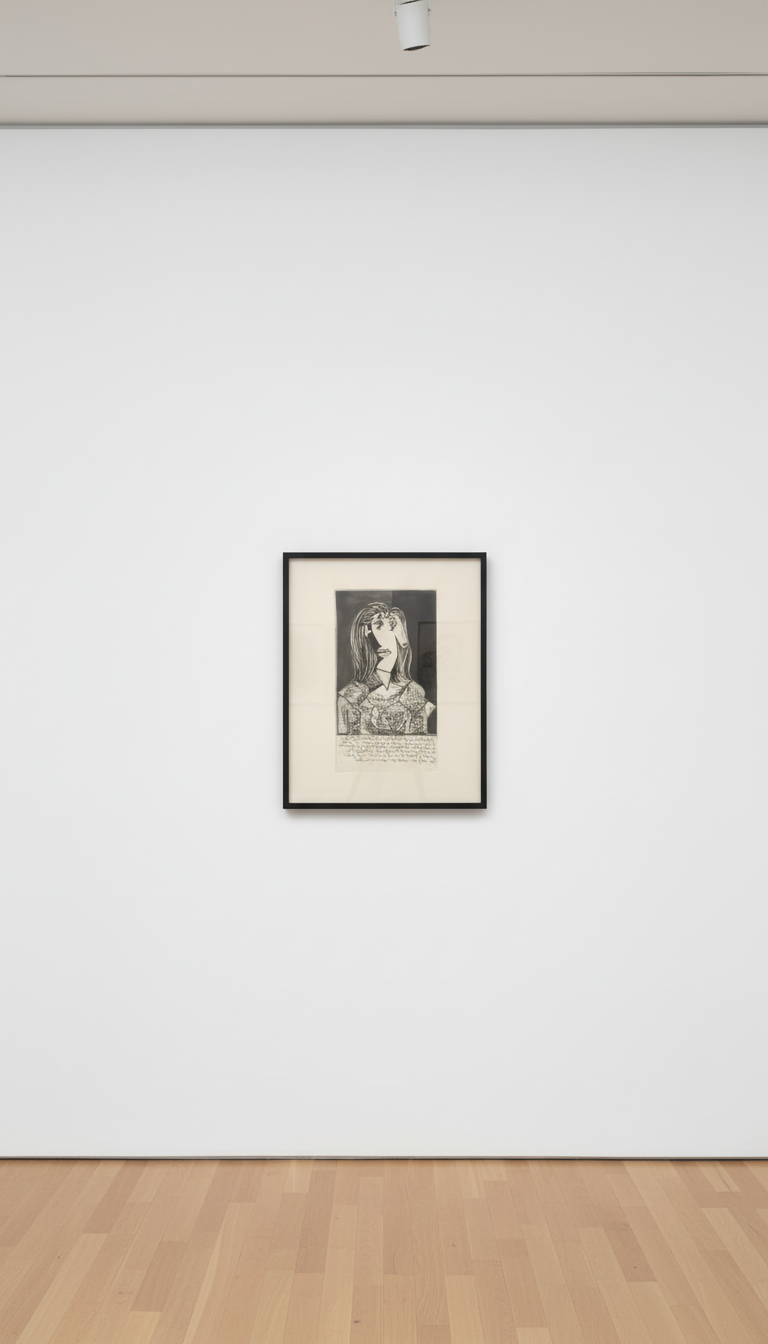 Pablo Picasso - Buste de Femme (Dora Maar) State IX (Bloch 308), 1938, Etching on copper on Chine volant untrimmed paper