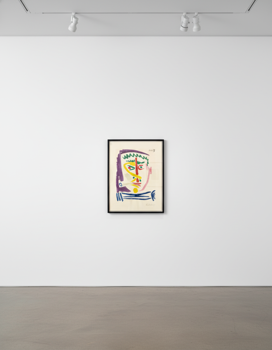 Pablo Picasso - Fumer III, 1964, Aquatint and soft-ground etching in colors on Richard de Bas wove paper, signed in pencil...