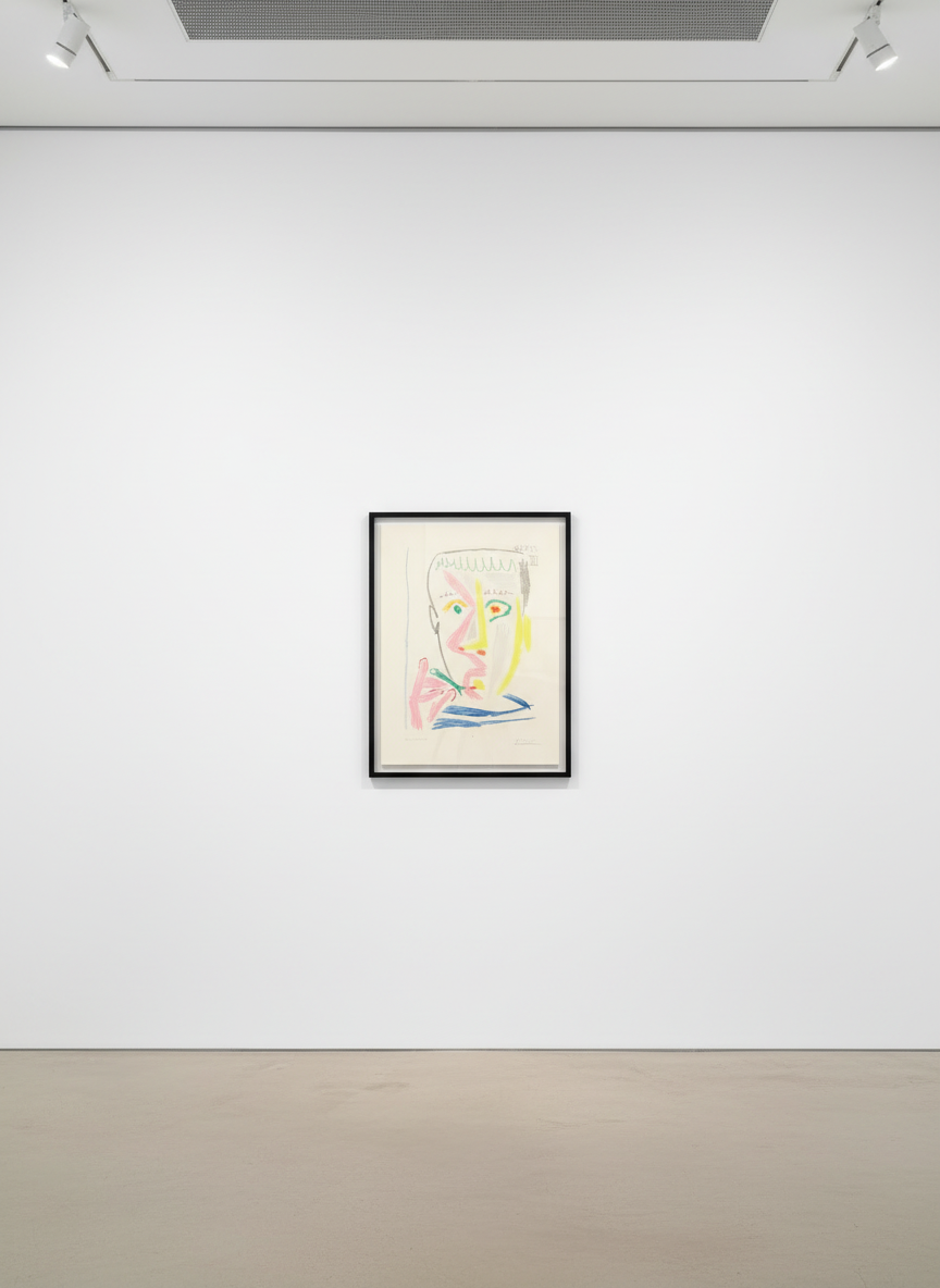 Pablo Picasso - Fumer, 1964, Aquatint and soft-ground etching in colors on Richard de Bas wove paper, signed in pencil and...