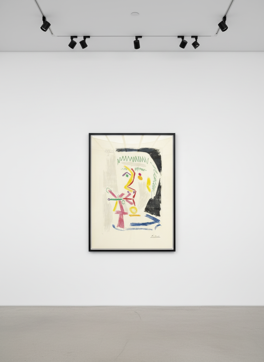 Pablo Picasso - Fumeur A La Cigarette Verte, 1964, Aquatint and soft-ground etching in colors on Richard de Bas wove paper...