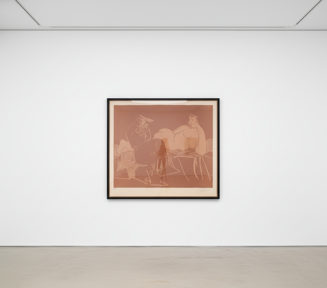 Pablo Picasso - L'Aubade, avec Femme Accoudee, 1959, Linoleum cut printed in brown and reddish beige on Arches wove paper