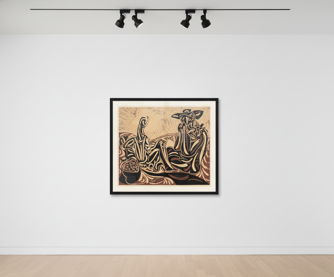 Pablo Picasso - Les vendangeurs, 1959, Color Linocut on Arches Wove Paper