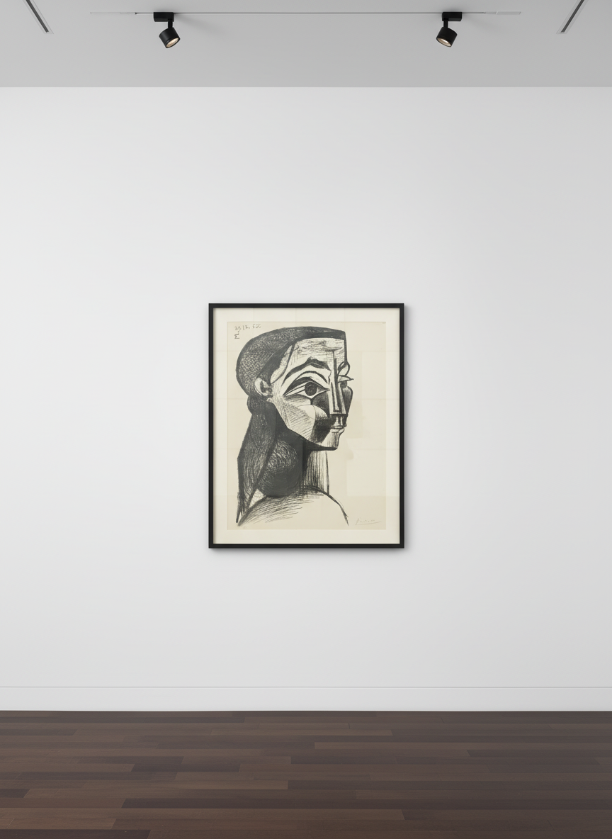 Pablo Picasso - Portrait de Femme II, 1955, Lithograph on Arches wove paper
Signed and numbered in pencil