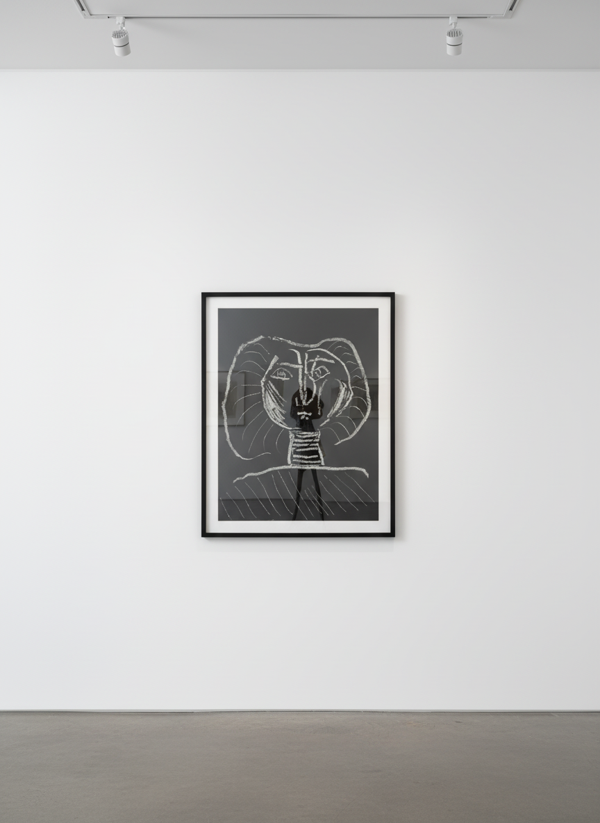 Pablo Picasso - Tete De Femme Fond Noir, 1946, Lithograph on wove paper, signed in pencil and numbered