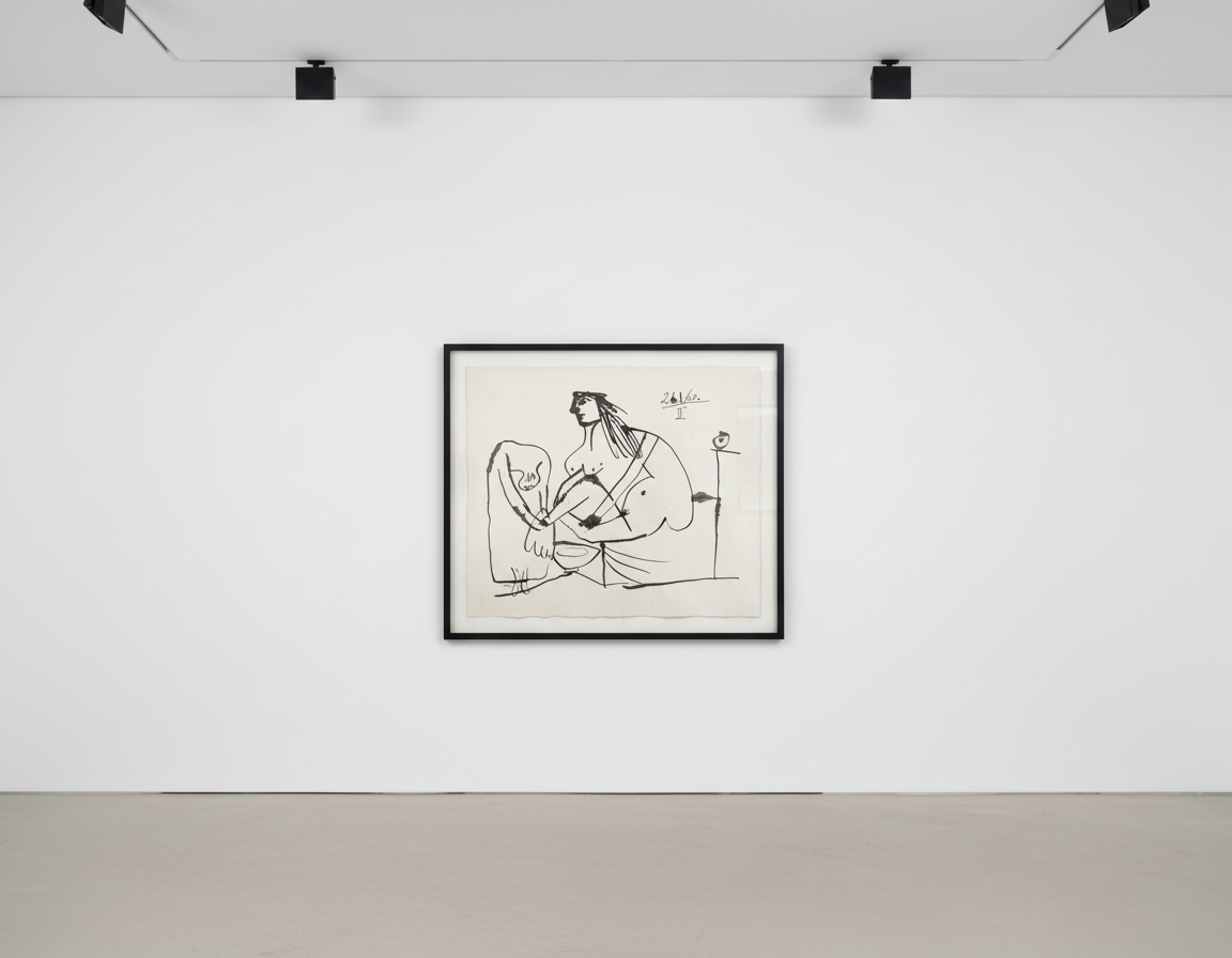 Pablo Picasso - The Foot Bath | Le Bain de pieds, 1960, Dated Brush and India Ink Drawing on Wove Paper
Dated 26.1.60.II i...