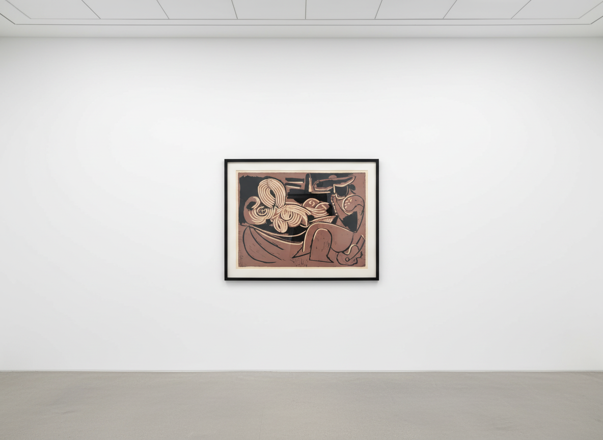 Pablo Picasso - Woman Reclining and Man with a Guitar | Femme couchée et homme à la guitare,, 1959, Original Hand Signed L...