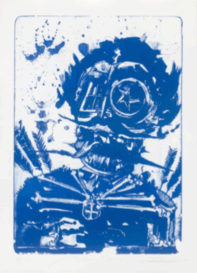 Retna - Bluestone, Lithograph of Rives paper