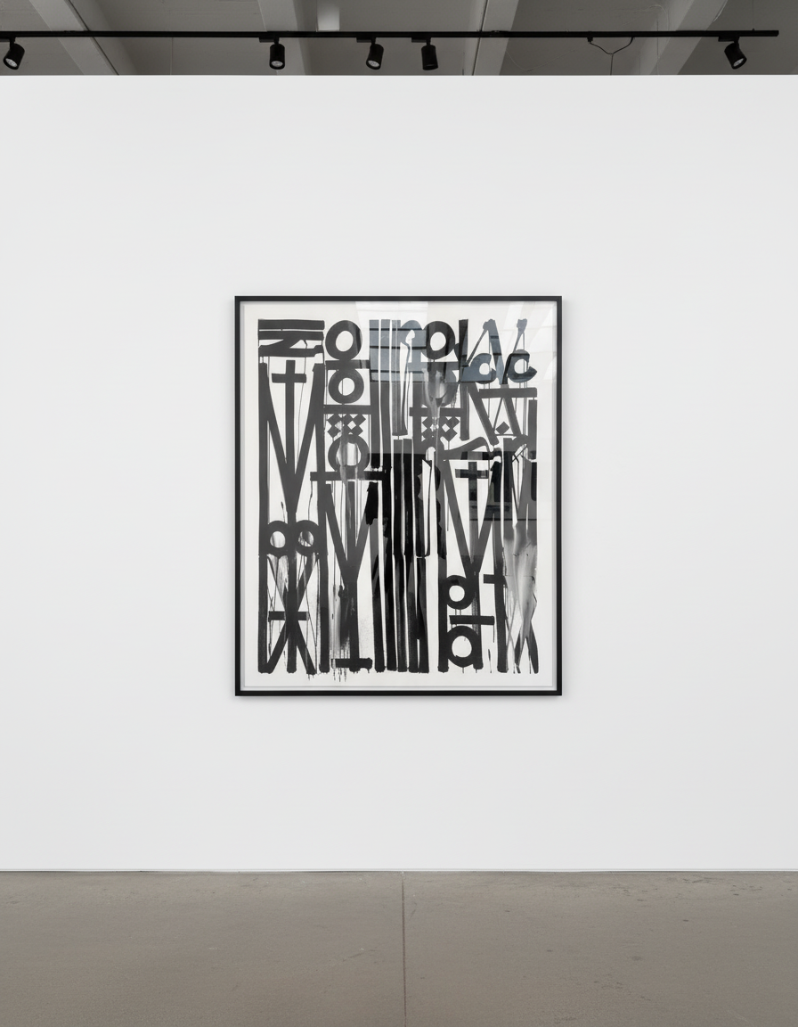 Retna - El Nino Oscuro ha Regresado, 2018, ink on canvas