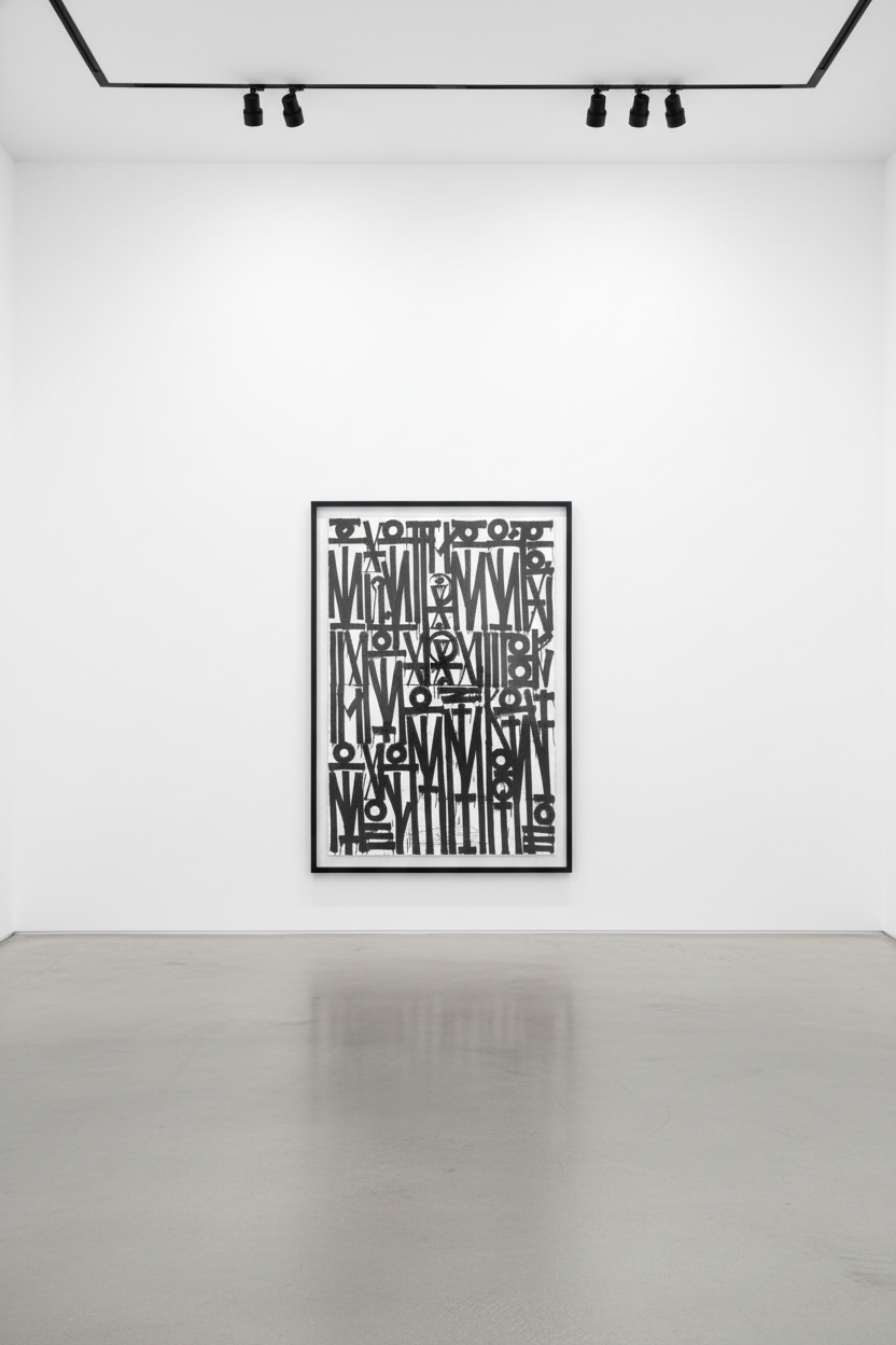 Retna - Even The Heart Skips A Beat, 2024, 1-color screenprint, hand cut, glitters added by hand.
Somerset Rad white velve...