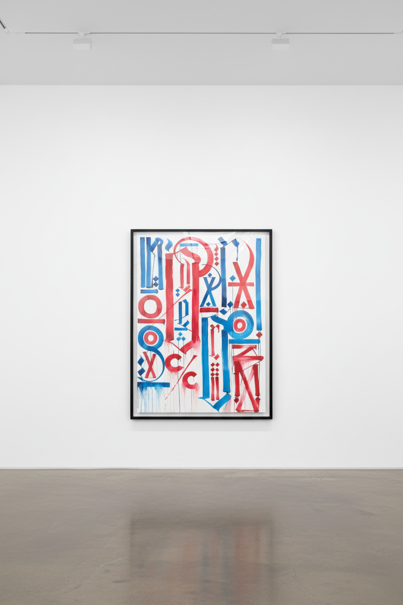 Retna - Los Ninos de la Madrugada, 2012, Enamel and acrylic on canvas